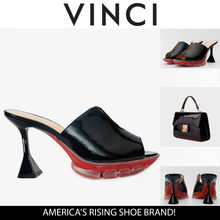 Load image into Gallery viewer, The Caratal Black Patent Leather Women Sandal
