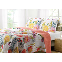 Load image into Gallery viewer, Full / Queen Cotton Quilt Set Multi-Color Floral Pattern