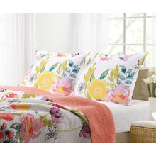 Load image into Gallery viewer, Full / Queen Cotton Quilt Set Multi-Color Floral Pattern
