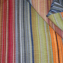 Load image into Gallery viewer, Full / Queen 100% Cotton Quilt Set with Red Orange Blue Brown Stripes