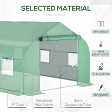 Load image into Gallery viewer, 11.5 ft x 9.8 ft. Greenhouse with Green PE Cover and Heavy Duty Steel Frame