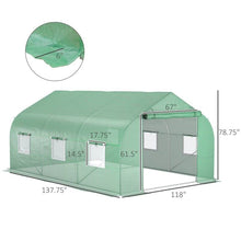 Load image into Gallery viewer, 11.5 ft x 9.8 ft. Greenhouse with Green PE Cover and Heavy Duty Steel Frame