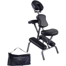 Load image into Gallery viewer, Black Portable Massage Tattoo Chair with Carrying Bag
