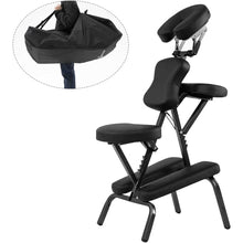 Load image into Gallery viewer, Black Portable Massage Tattoo Chair with Carrying Bag