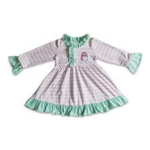 Load image into Gallery viewer, Santa embroidery stripe baby girls Christmas gowns