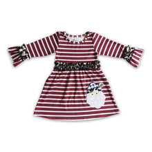 Load image into Gallery viewer, Santa embroidery stripe baby girls Christmas dresses