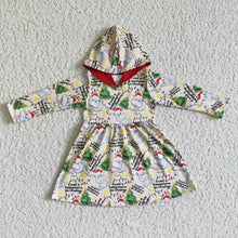Load image into Gallery viewer, Hippopotamus baby girls Christmas hoodie dress