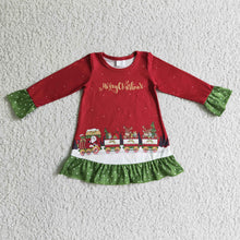 Load image into Gallery viewer, Merry Christmas santa deer gifts train girls dresses