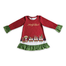 Load image into Gallery viewer, Merry Christmas santa deer gifts train girls dresses