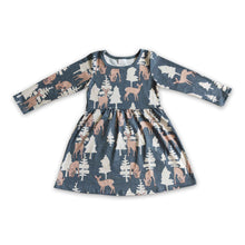 Load image into Gallery viewer, Deer Christmas tree apparel toddler girls dresses