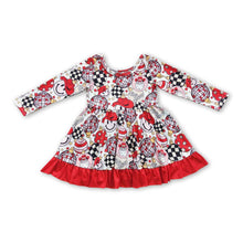 Load image into Gallery viewer, Smile ho ho ho howdy santa girls Christmas dress