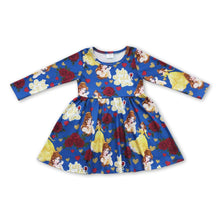 Load image into Gallery viewer, Long sleeves rose princess baby girls dresses