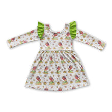 Load image into Gallery viewer, Green long sleeves princess baby girls dresses