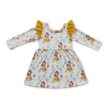 Load image into Gallery viewer, Yellow rose long sleeves princess baby girls dresses