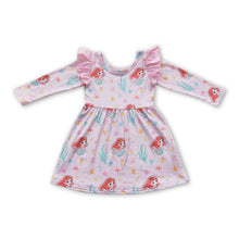 Load image into Gallery viewer, Pink fish long sleeves princess baby girls dresses