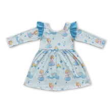 Load image into Gallery viewer, Aqua carriage long sleeves princess baby girls dresses