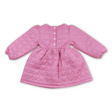 Load image into Gallery viewer, Pink heart print thick kids girls winter coat