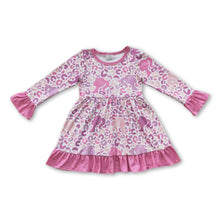 Load image into Gallery viewer, Pink leopard party girls long sleeves dresses