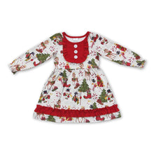 Load image into Gallery viewer, Deer snowman Christmas tree baby girls dresses