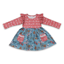 Load image into Gallery viewer, Long sleeves floral pockets girls fall dresses