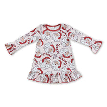 Load image into Gallery viewer, Santa candy cane baby girls Christmas night gown