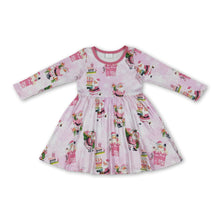 Load image into Gallery viewer, Pink gifts santa baby girls Christmas dresses