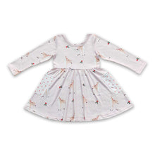 Load image into Gallery viewer, Pink deer pocket baby girls Christmas dress