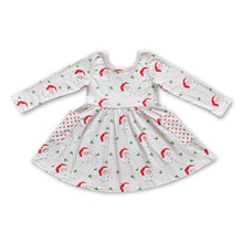 Load image into Gallery viewer, Pink santa pocket baby girls Christmas dress