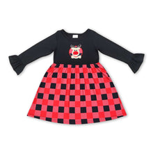 Load image into Gallery viewer, Buffalo plaid deer long sleeves girls Christmas dress