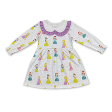 Load image into Gallery viewer, Lavender princess long sleeves girls night gown