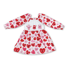 Load image into Gallery viewer, Long sleeves heart cookie girls valentines dresses