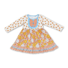 Load image into Gallery viewer, Long sleeves floral ruffle girls fall dresses