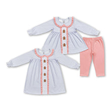 Load image into Gallery viewer, Long sleeves plaid gingerbread baby girls Christmas dress