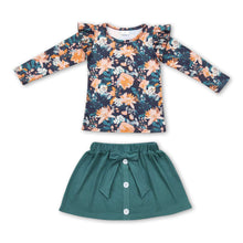 Load image into Gallery viewer, Long sleeves floral tunic skirt kids girls fall clothing