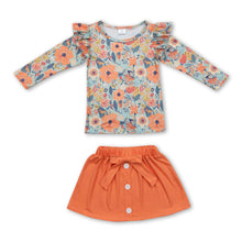 Load image into Gallery viewer, Floral tunic match skirt kids girls fall clothing