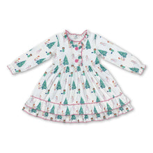 Load image into Gallery viewer, Long sleeves Christmas tree kids girls nightgown