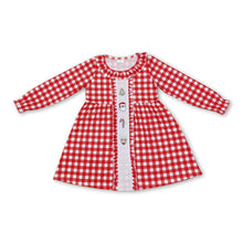 Load image into Gallery viewer, Plaid santa deer candy cane Christmas tree girls dresses