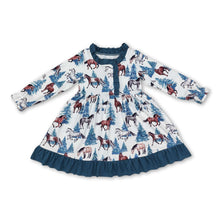 Load image into Gallery viewer, Long sleeves horse tree print kids girls nightgown