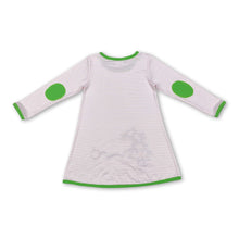 Load image into Gallery viewer, Pink stripe long sleeves Christmas tree girls dresses