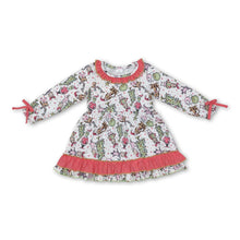 Load image into Gallery viewer, Pink ruffle green face gift Christmas tree girls dresses