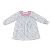 Load image into Gallery viewer, Pink bow floral long sleeves baby girls dresses