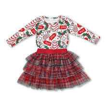 Load image into Gallery viewer, Christmas tree cakes top tulle skirt girls clothing set