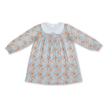Load image into Gallery viewer, Pink light blue floral long sleeves kids girls dresses