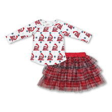 Load image into Gallery viewer, Christmas singer top tulle skirt girls clothing set
