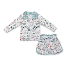 Load image into Gallery viewer, Long sleeves floral pullover skirt kids girls clothing set
