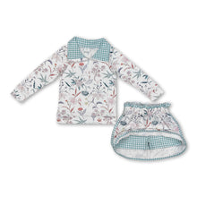 Load image into Gallery viewer, Long sleeves floral pullover skirt kids girls clothing set