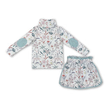 Load image into Gallery viewer, Long sleeves floral pullover skirt kids girls clothing set