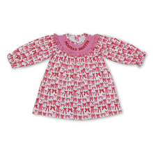 Load image into Gallery viewer, Long sleeves pink bow mama's bestie kids girls dresses