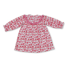 Load image into Gallery viewer, Long sleeves pink bow mama's bestie kids girls dresses