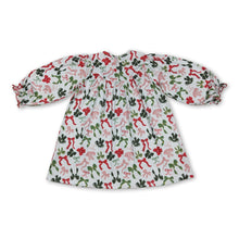 Load image into Gallery viewer, Green red bow Merry Christmas smocked girls dresses
